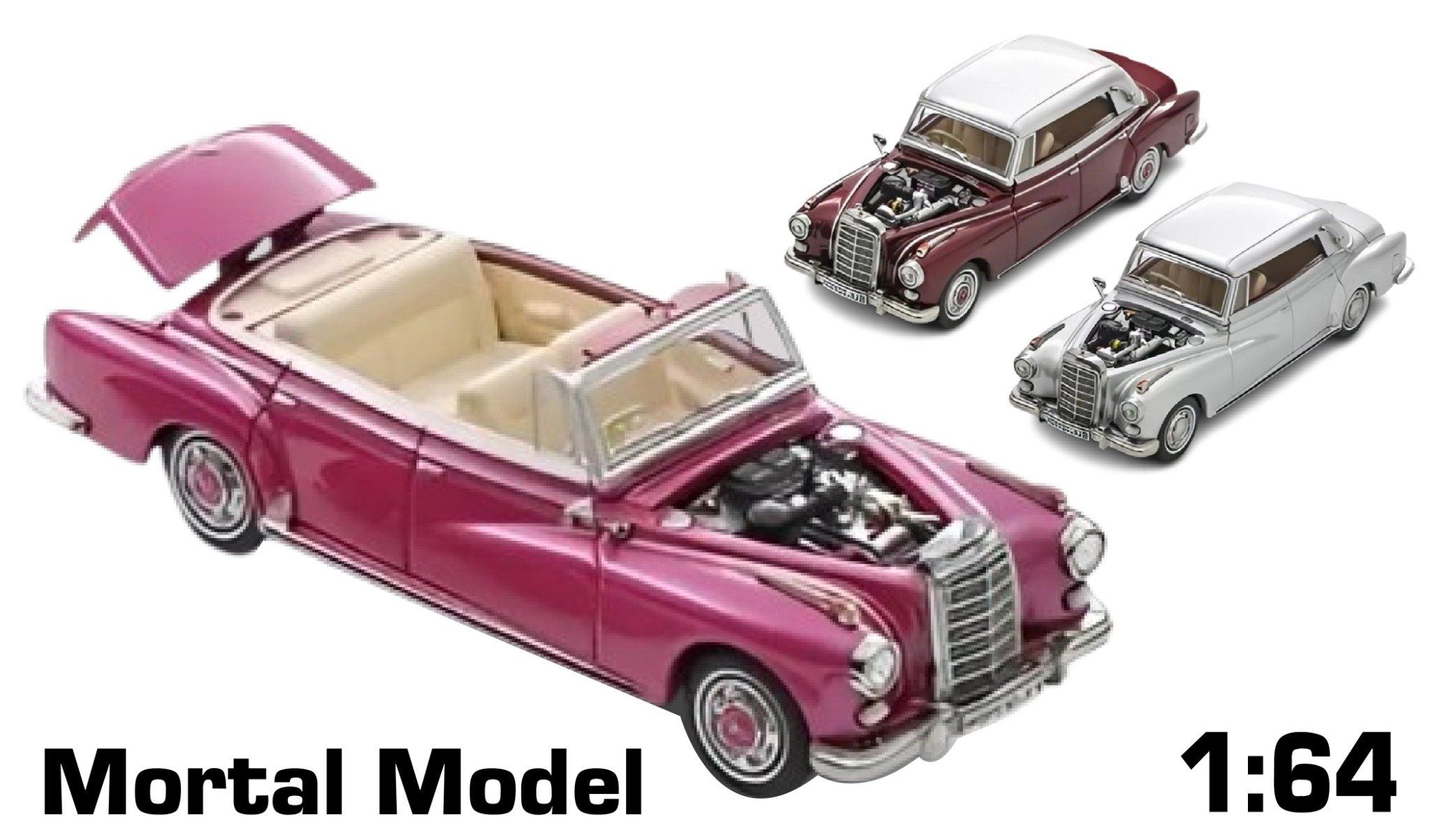  Mô hình xe Mercedes-Benz 300D mui trần tỉ lệ 1:64 Mortal OT64391 