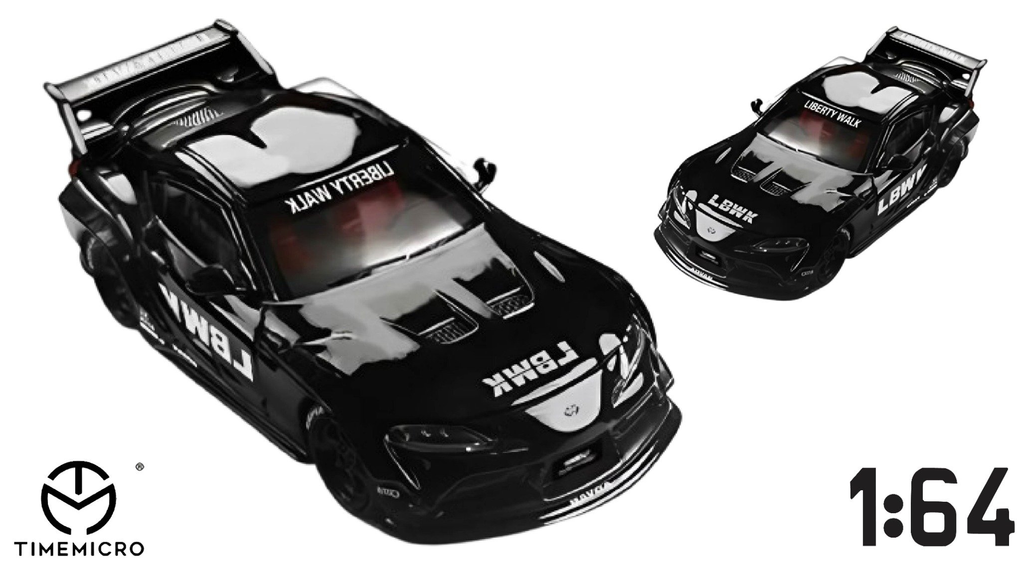 Mô hình xe Toyota Supra LBWK Liberty Walk black tỉ lệ 1:64 Time micro TM641201 