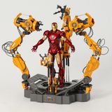  Mô hình nhân vật Marvel Iron man người sắt MK4 Mark 4 Suit-up Grantry có đèn full set phụ kiện + đế SHF tỉ lệ 1:10 18CM ZD Toys FG264 