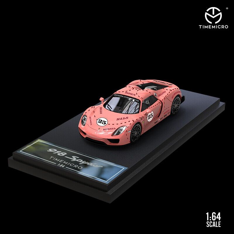  Mô hình xe Porsche 918 Spyder Pink Pig No.23 tỉ lệ 1:64 Time micro 