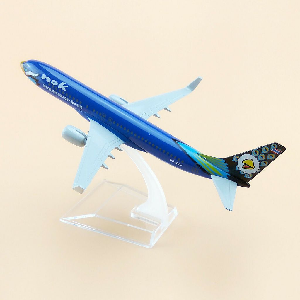 Mô hình máy bay Thailand Nok Boeing B737 HS-DJJ Blue 16cm MB16054