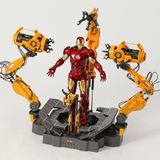  Mô hình nhân vật Marvel Iron man người sắt MK4 Mark 4 Suit-up Grantry có đèn full set phụ kiện + đế SHF tỉ lệ 1:10 18CM ZD Toys FG264 