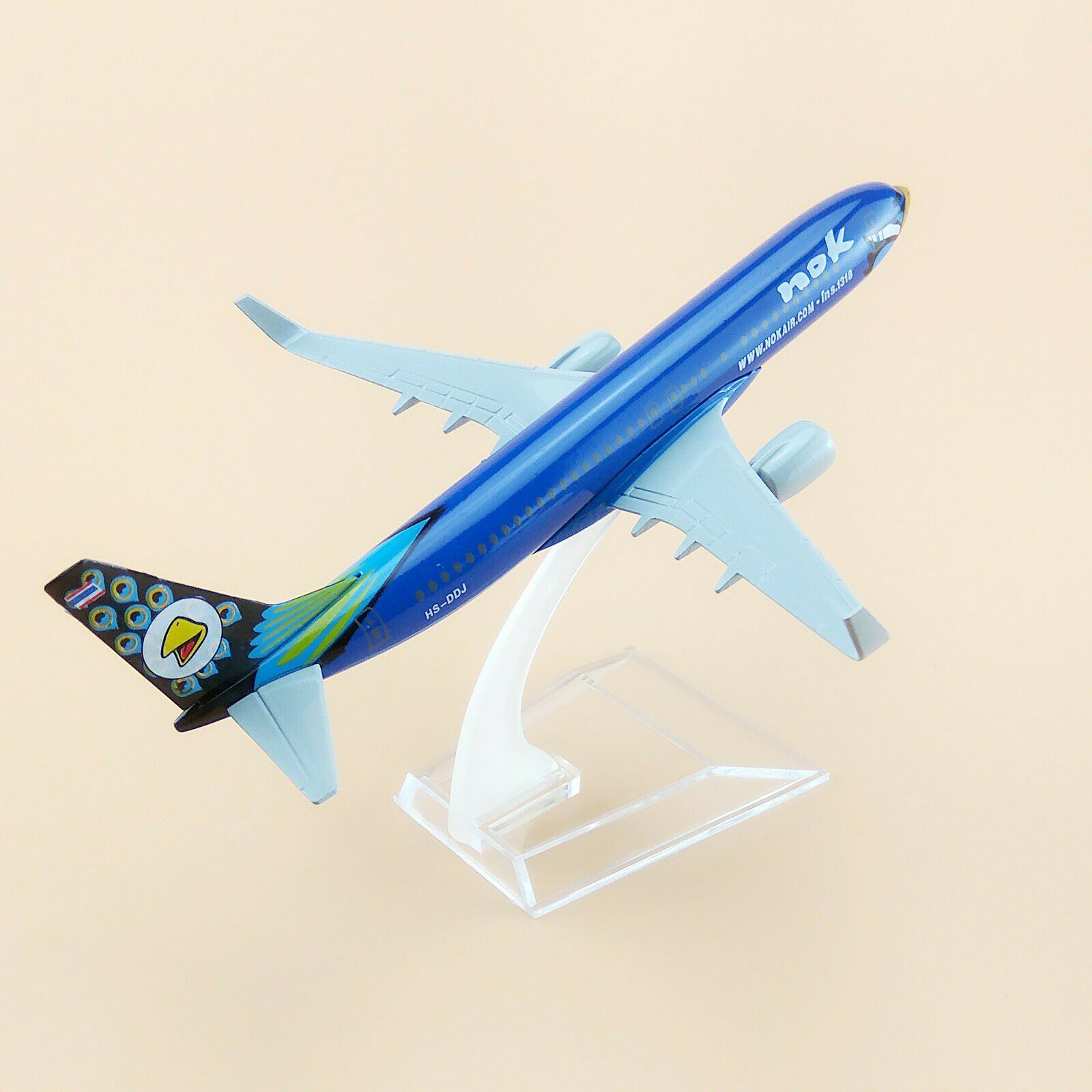  Mô hình máy bay Thailand Nok Boeing B737 HS-DJJ Blue 16cm MB16054 