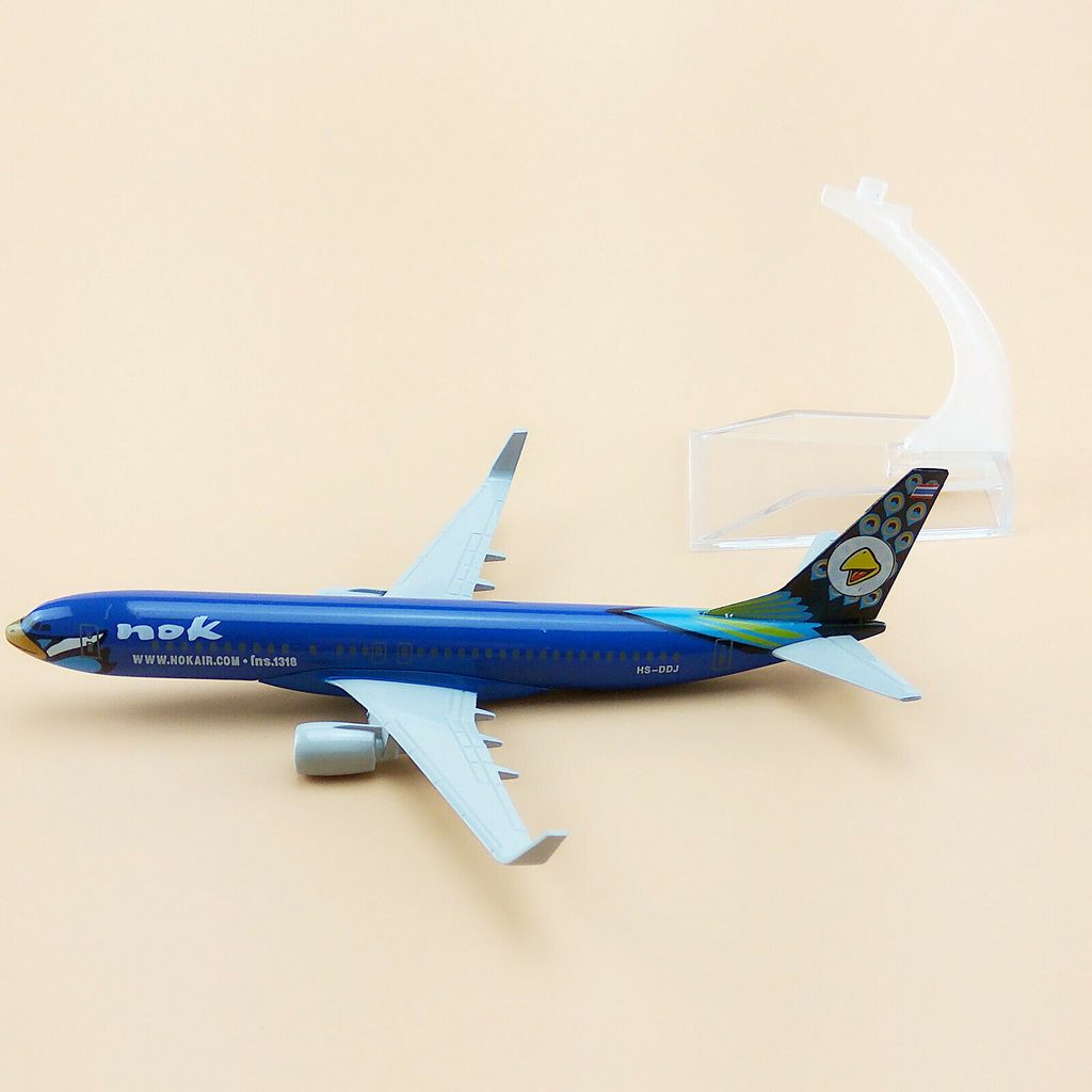 Mô hình máy bay Thailand Nok Boeing B737 HS-DJJ Blue 16cm MB16054