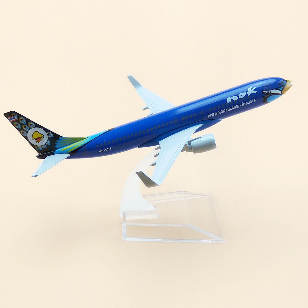 Mô hình máy bay Thailand Nok Boeing B737 HS-DJJ Blue 16cm MB16054