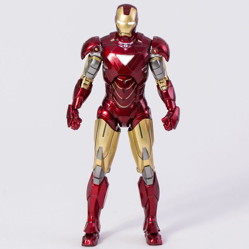  Mô hình nhân vật Marvel Iron man người sắt có đèn MK6 Mark VI Avengers SHF tỉ lệ 1:10 18CM ZD Toys FG263 