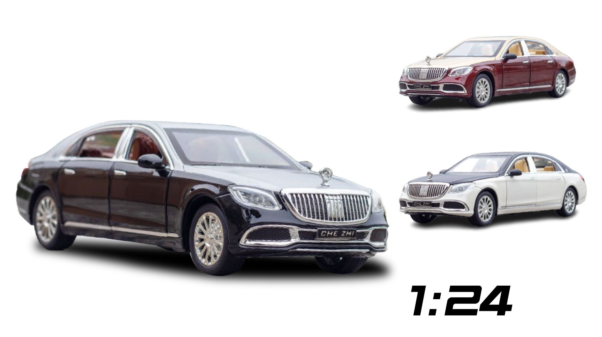  Mô hình xe Mercedes Maybach S600 full open tỉ lệ 1:24 Chezhi OT443 