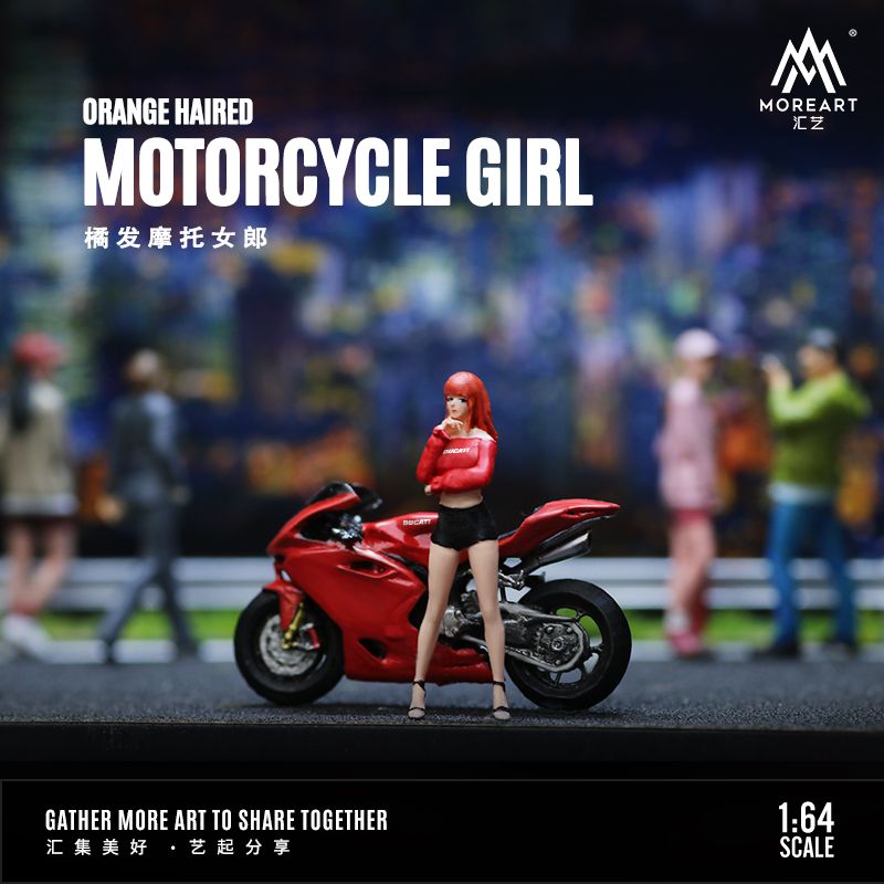  Mô hình nhân vật figure nữ kèm xe mô tô Ducati tỉ lệ 1:64 MoreArt MO642051 