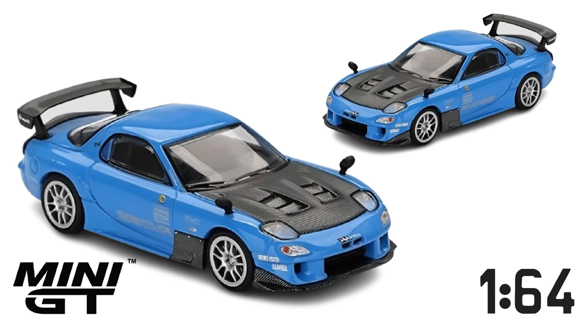  Mô hình xe Mazda RX-7 RE-Amemiya 20B NA 3ROTOR-7 “Ama-san Go” tỉ lệ 1:64 MiniGT MGT01046 