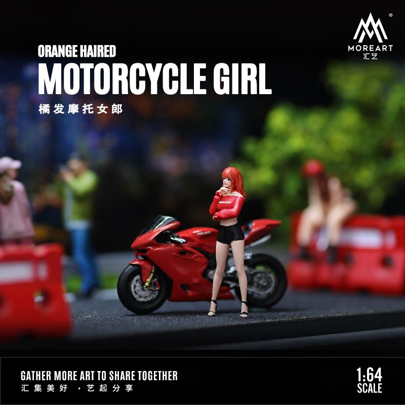  Mô hình nhân vật figure nữ kèm xe mô tô Ducati tỉ lệ 1:64 MoreArt MO642051 