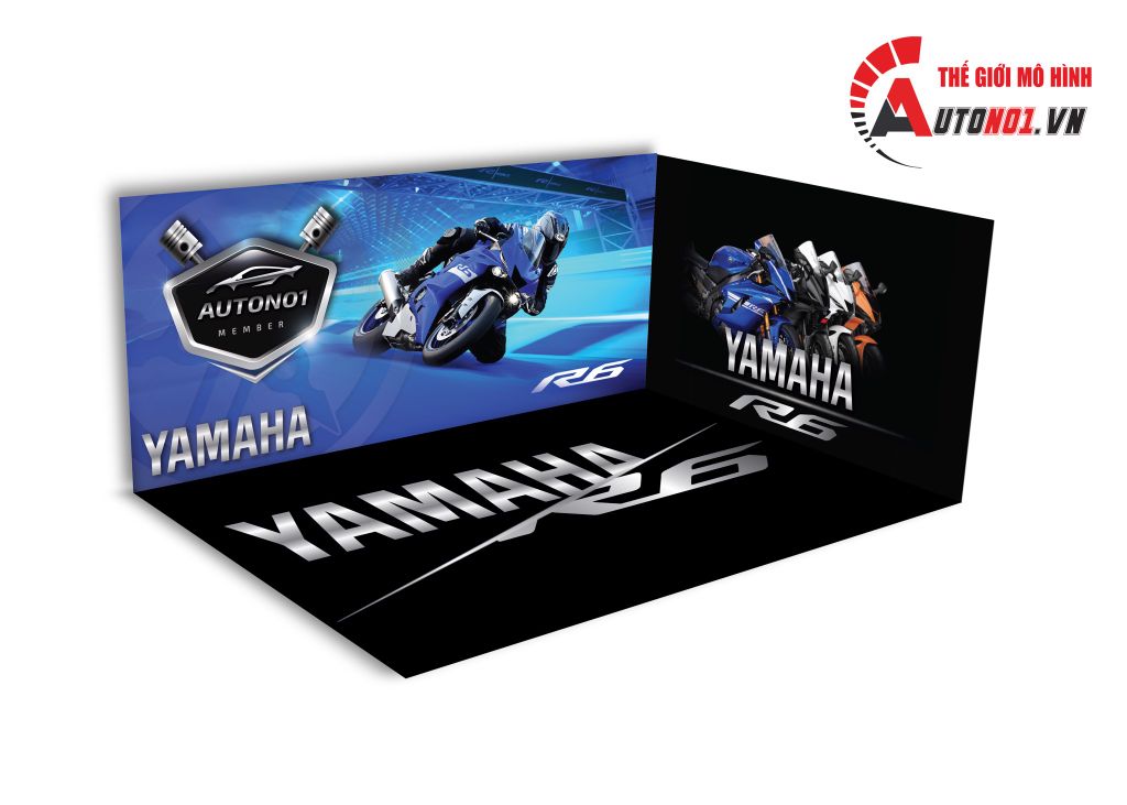 DIORAMA SHOWROOM YAMAHA YZF R6 2020 35X24X15CM TỈ LỆ 1:12 PK209