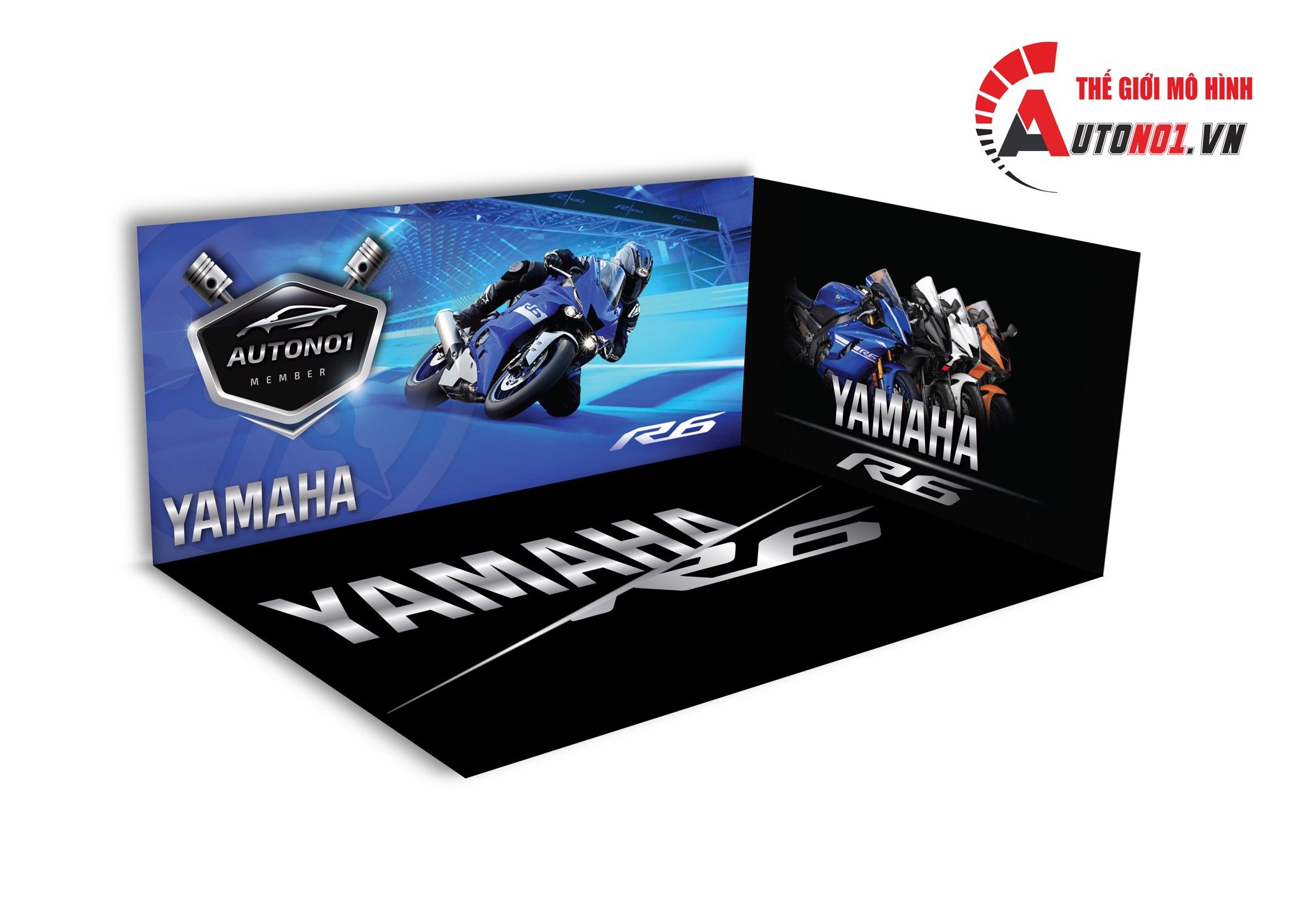  DIORAMA 1:12 SHOWROOM YAMAHA YZF R6 2020 35X24X15CMDR005C 