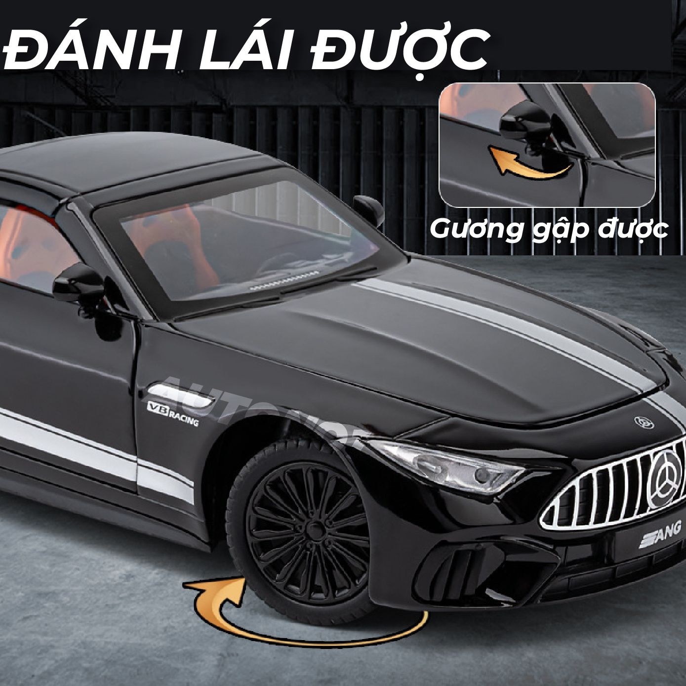  Mô hình xe Mercedes-Benz AMG SL63 mở được mui - full open - full kính - đánh lái được tỉ lệ 1:22 Jiaye Model OT24021 