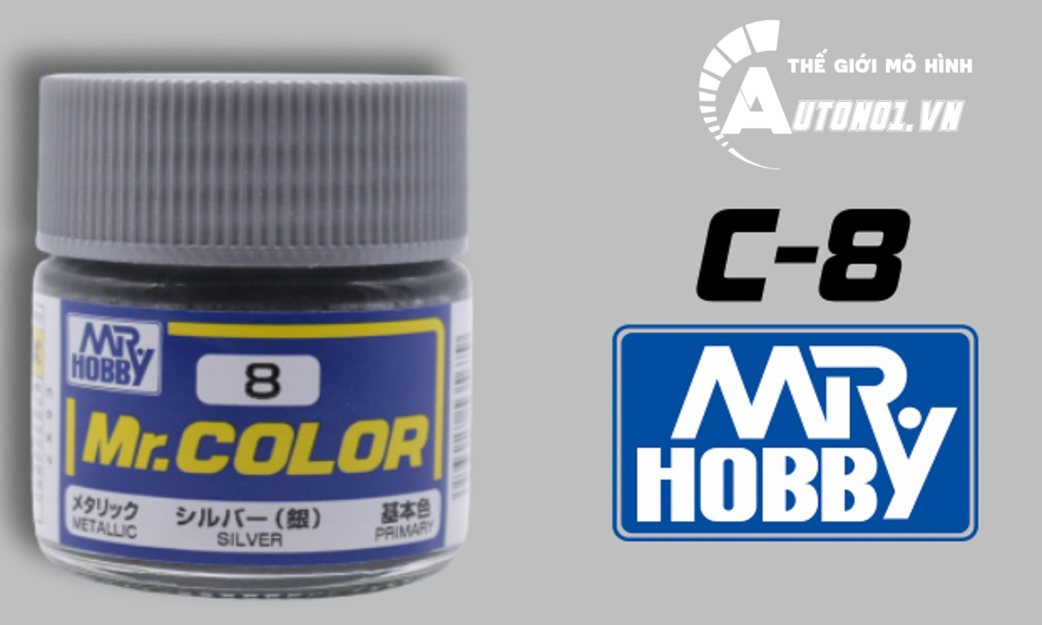  Lacquer c8 silver sơn mô hình màu bạc 10ml Mr.Hobby C8 