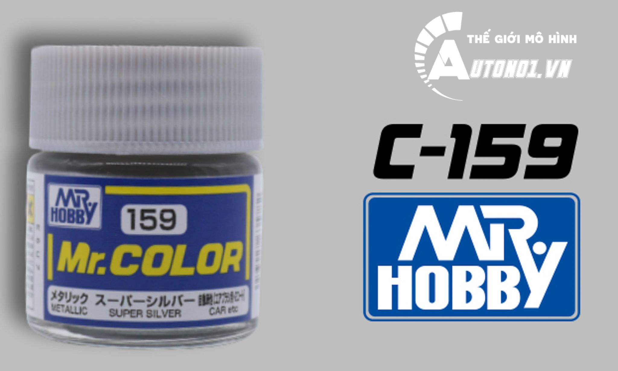  Lacquer c159 super silver sơn mô hình màu bạc 10ml Mr.Hobby C159 