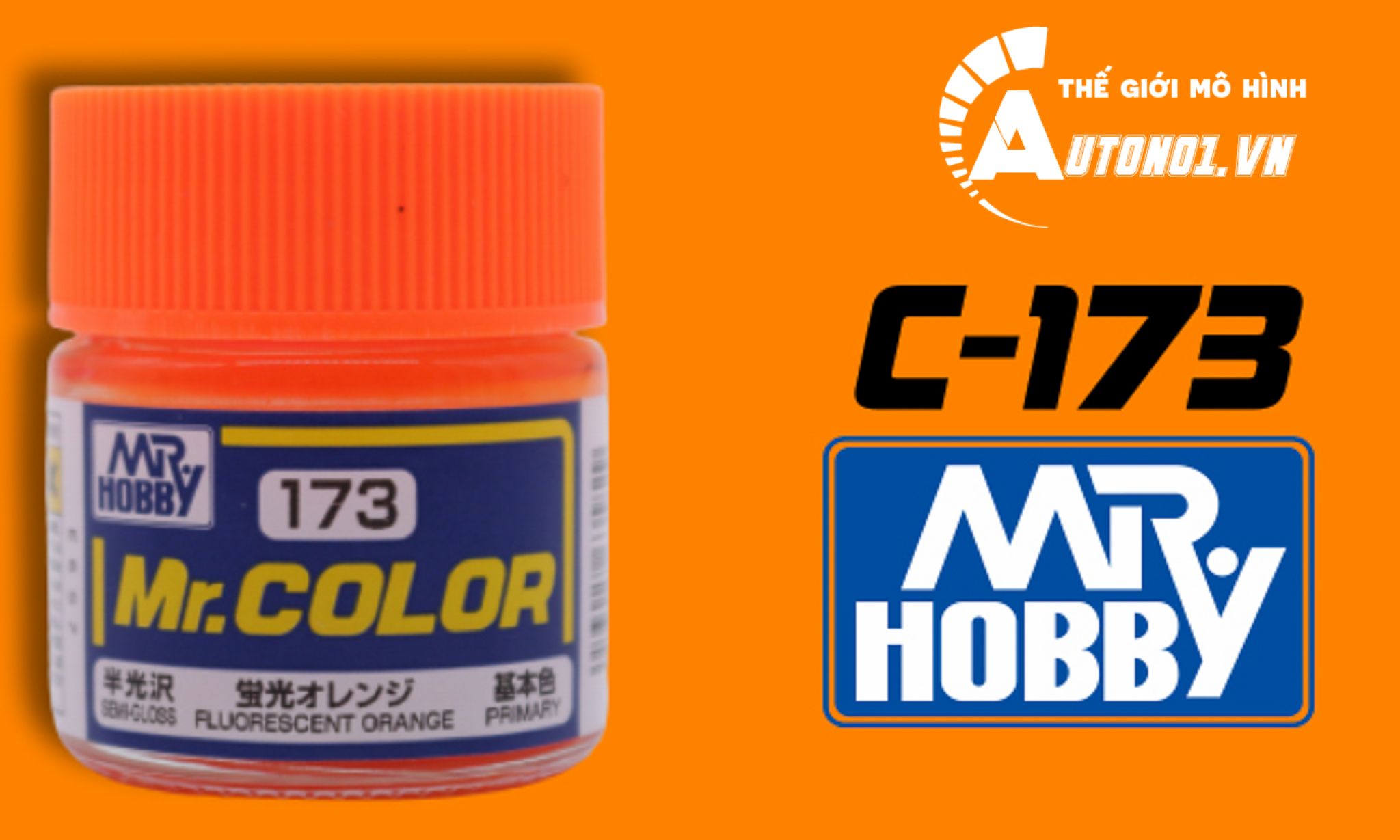  Lacquer c173 flourescent orange sơn mô hình màu cam neon 10ml Mr.Hobby C173 