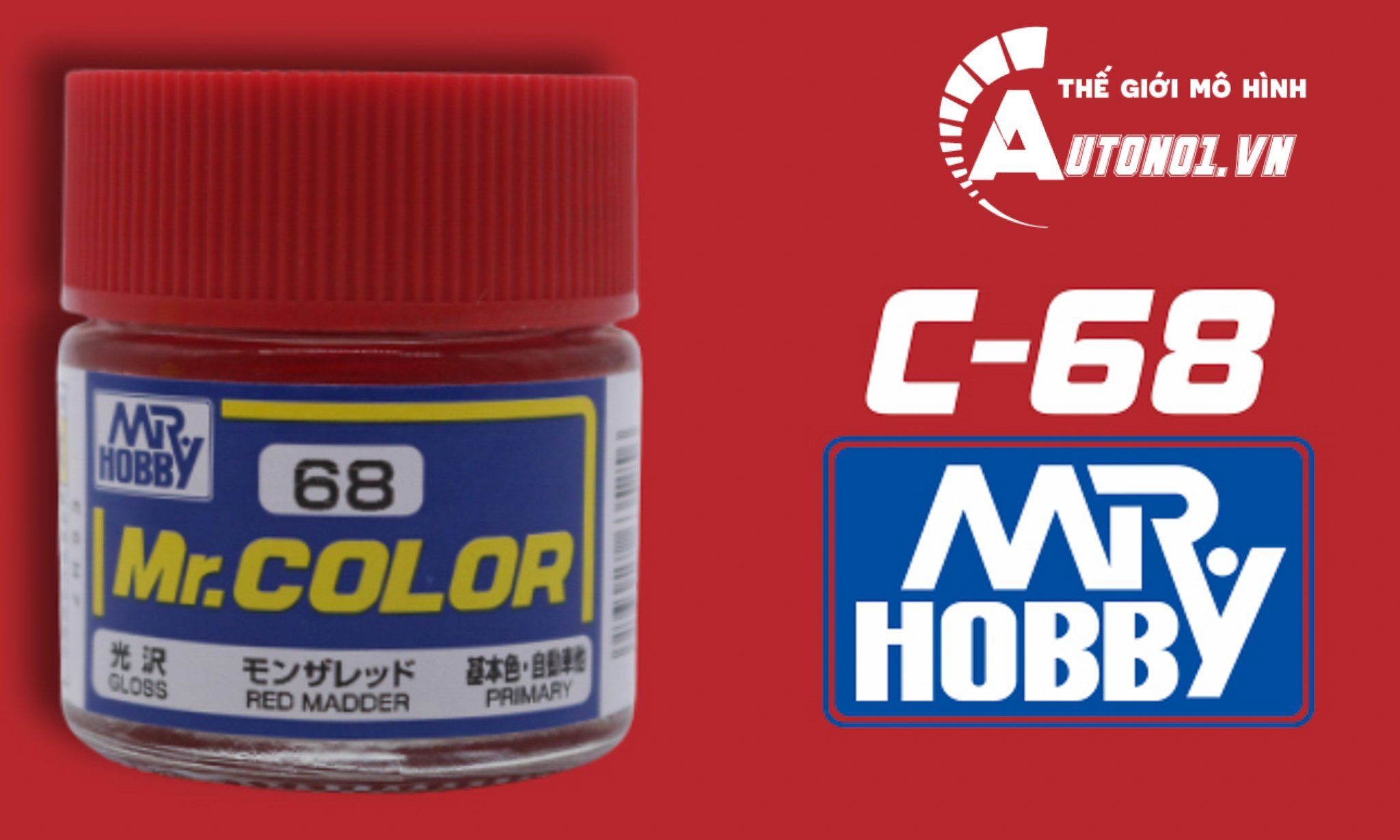  Lacquer c68 red madder sơn mô hình màu đỏ 10ml Mr.Hobby C68 