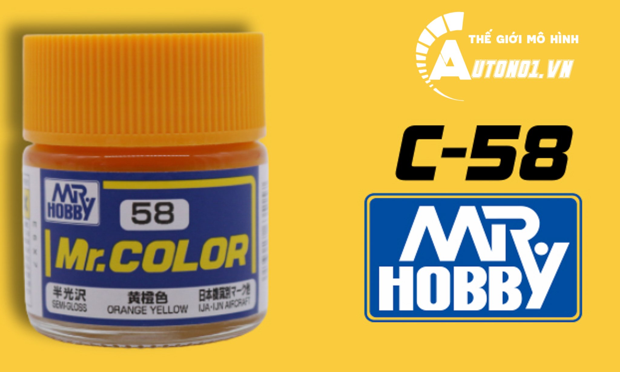  Lacquer c58 orange yellow sơn mô hình màu vàng cam (orange yellow) 10ml Mr.Hobby C58 