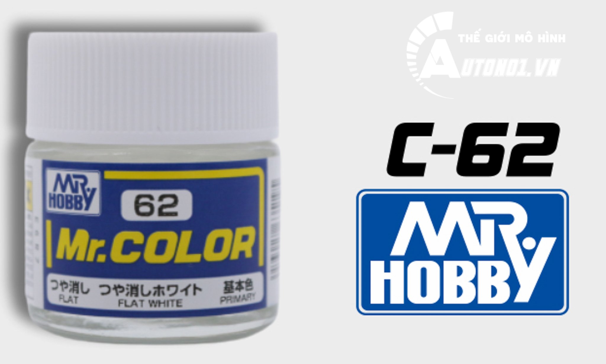  Lacquer c62 flat white sơn mô hình trắng mờ 10ml Mr.Hobby C62 