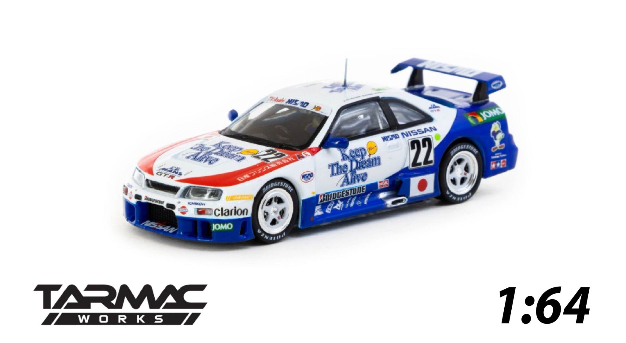  Mô hình xe Nissan NISMO GT-R LM, 24h of Le Mans 1995, H. Fukuyama / M. Kondo / S. Kasuya Tarmac tỉ lệ 1:64 T64-067-95LM22 