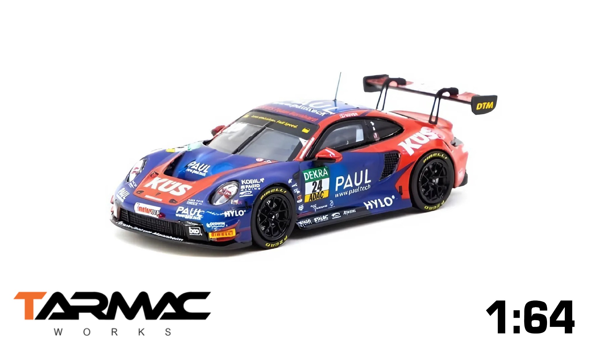  Mô hình xe Porsche 911 GT3 R DTM 2023 Ayhancan Güven tỉ lệ 1:64 Tarmac Works T64-084-23DTM24 