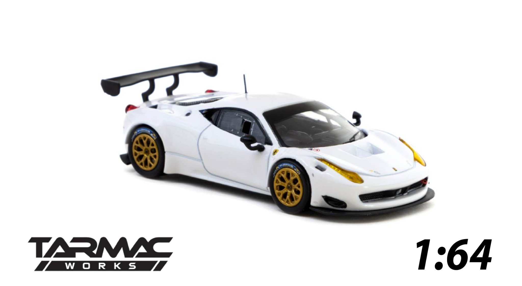  Mô hình xe Ferrari 458 Italia GT3 White tỉ lệ 1:64 Tarmac T64R-074-WH 