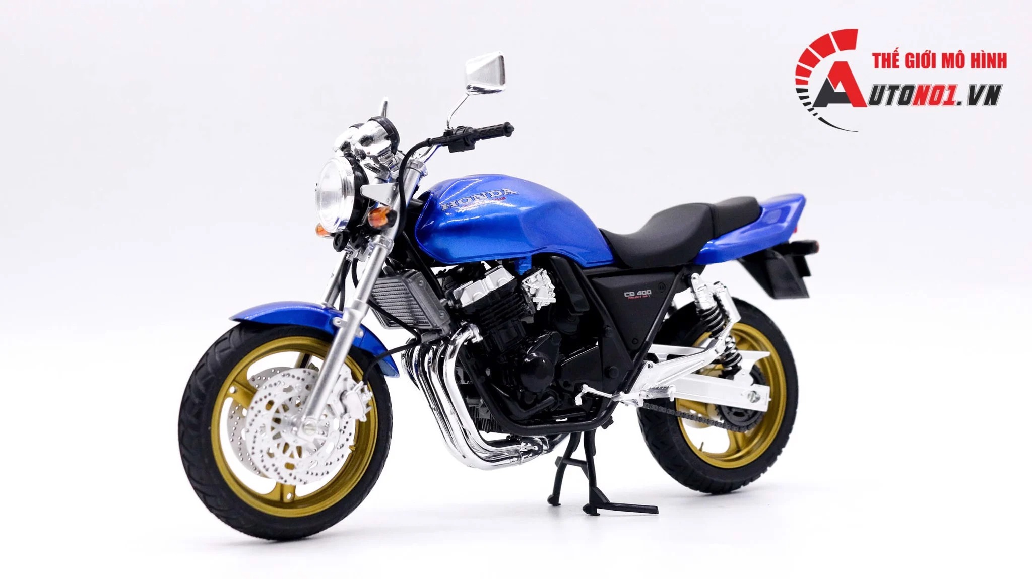  Mô hình xe Honda CB400 Super four blue 1:12 Aoshima D238A 