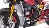  Mô hình xe cao cấp Ducati 1199 Panigale Cafe Racer Grey Red cao cấp nồi khô ghi đông mâm căm 1:12 Tamiya D201 