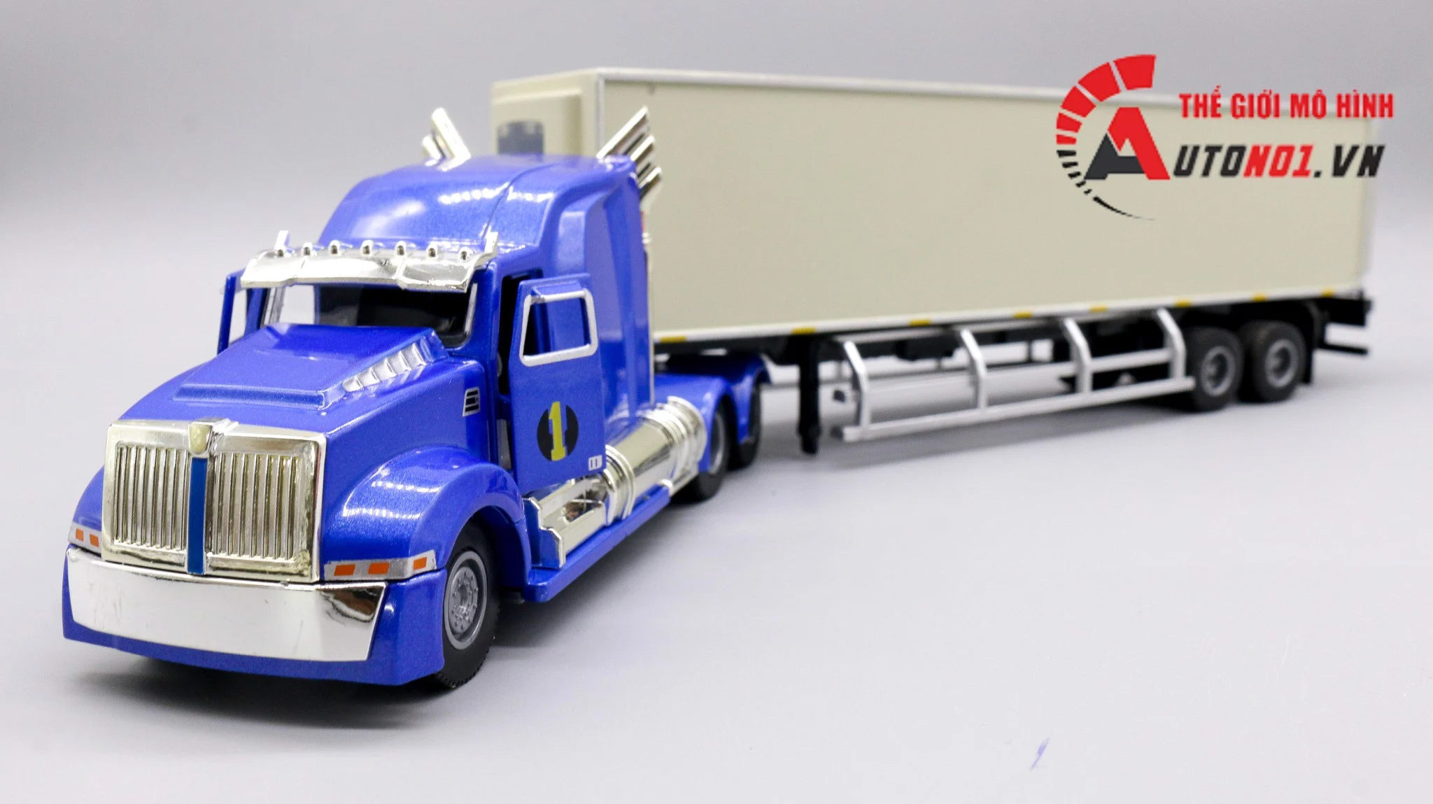  Mô hình xe container kéo thùng lạnh 1:50 huayi alloy 7916 