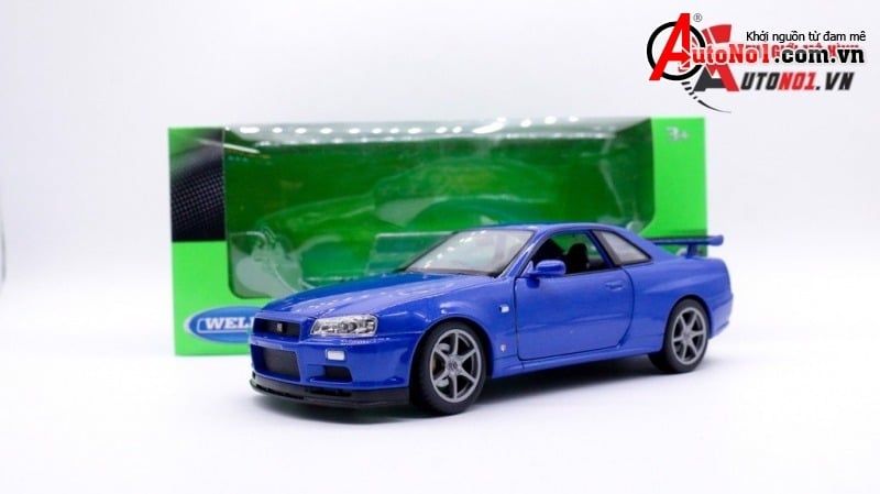  Mô hình xe Nissan Skyline Gt-R R34 1:24 Welly OT132 