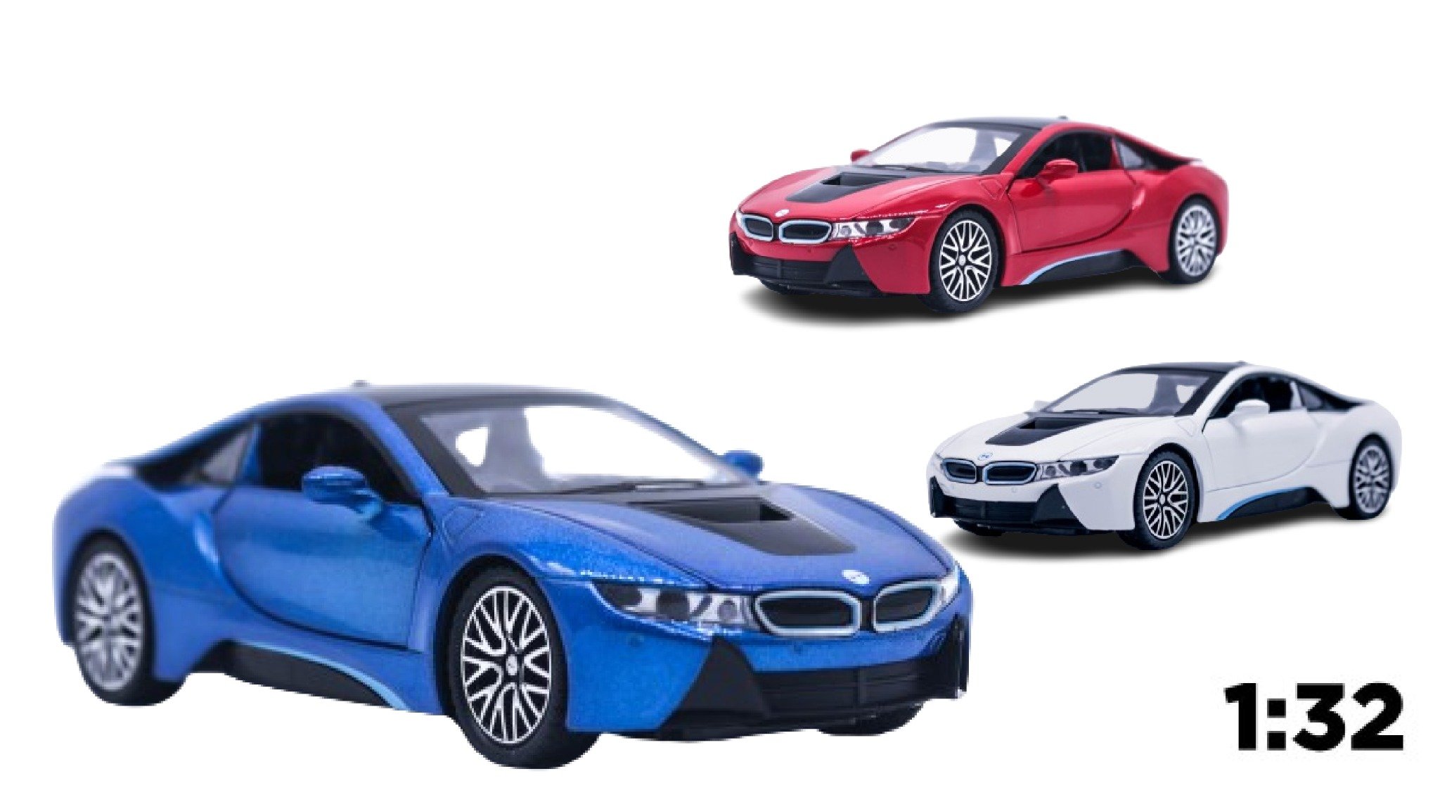  Mô hình xe Bmw I8 full open tỉ lệ 1:32 Jiaye Model OT347 