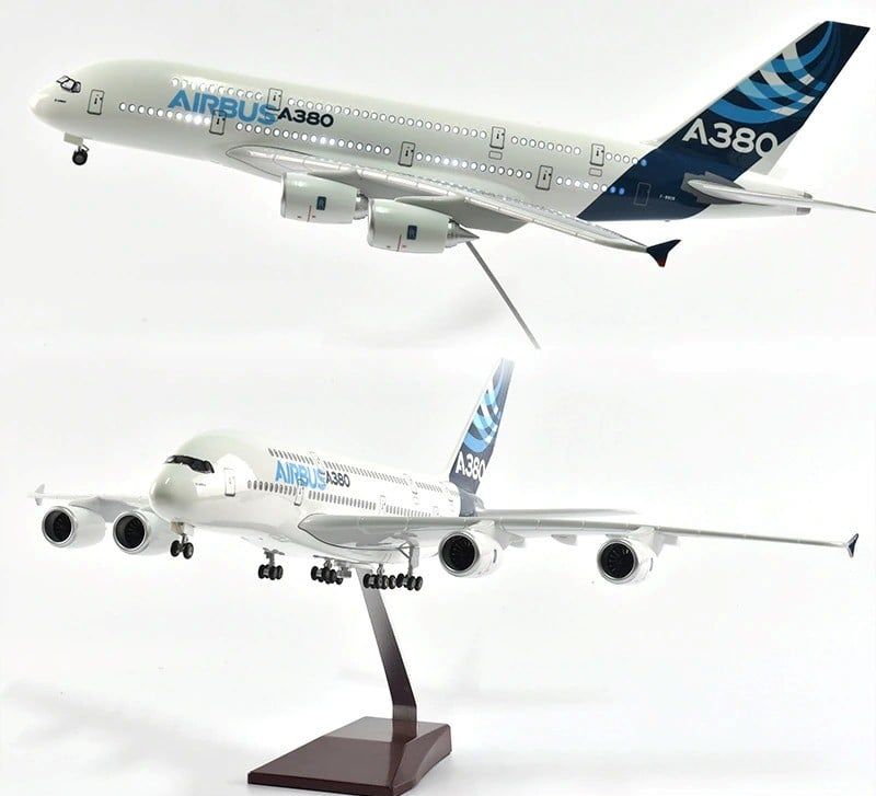  Mô hình máy bay USA Airbus A380 1:160 có đèn led tự động theo tiếng vỗ tay hoặc chạm MB47028 