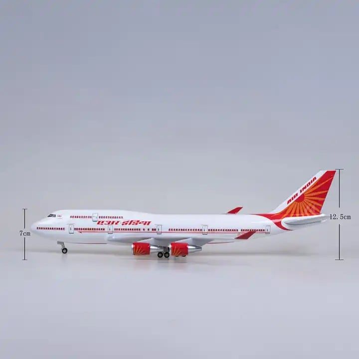  Mô hình máy bay Air India Boeing B747 47cm có đèn led tự động theo tiếng vỗ tay hoặc chạm MB47051 