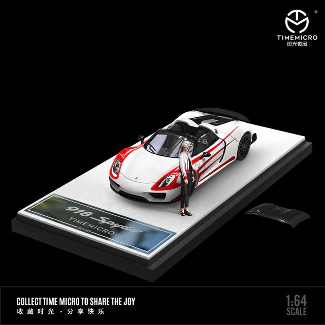  Mô hình xe Porsche 918 Spyder white flame tỉ lệ 1:64 Time micro 