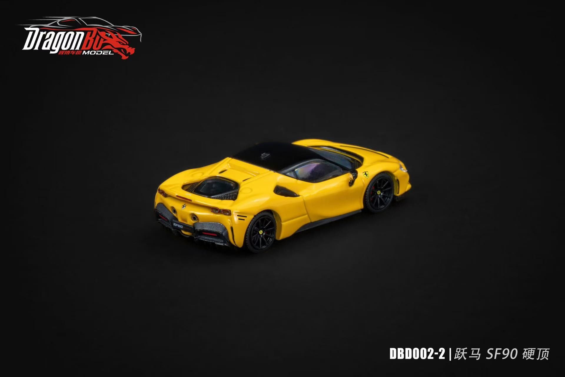  Mô hình xe Ferrari SF90 Stradale Hardtop tỉ lệ 1:64 Dragon Bo model DBD002 