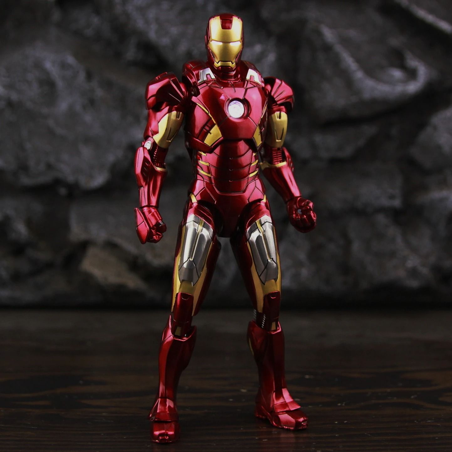  Mô hình nhân vật Marvel Iron man người sắt có đèn MK7 Mark VII Avengers SHF tỉ lệ 1:10 18CM ZD Toys FG263 