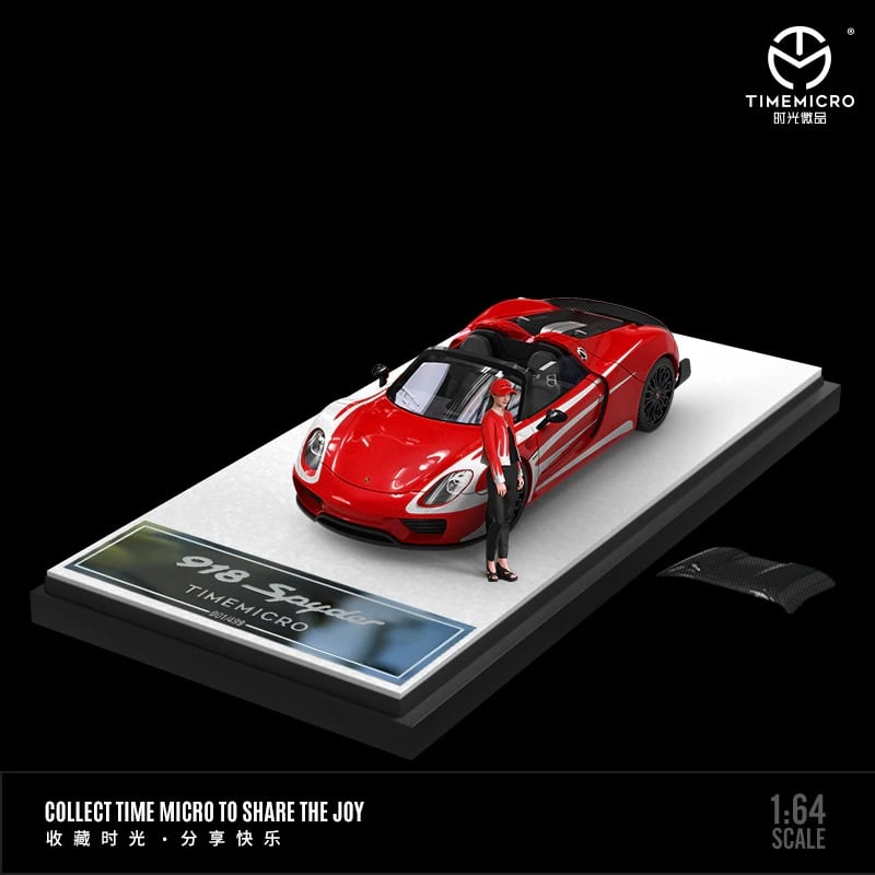  Mô hình xe Porsche 918 Spyder red flame tỉ lệ 1:64 Time micro 