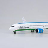  Mô hình máy bay Uzbekistan Boeing B787 tỉ lệ 1:130 47cm có đèn led tự động theo tiếng vỗ tay hoặc chạm MB47048 