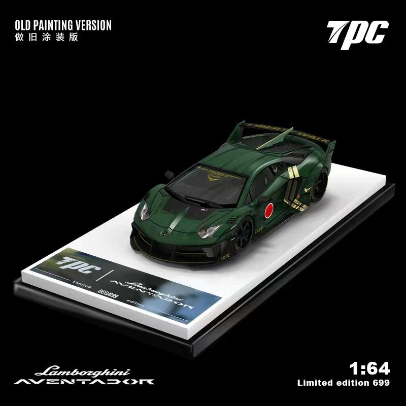  Mô hình xe Lamborghini Aventador LP700 GT EVO LBWK fighter Zero Green Model Car tỉ lệ 1:64 TPC Models 