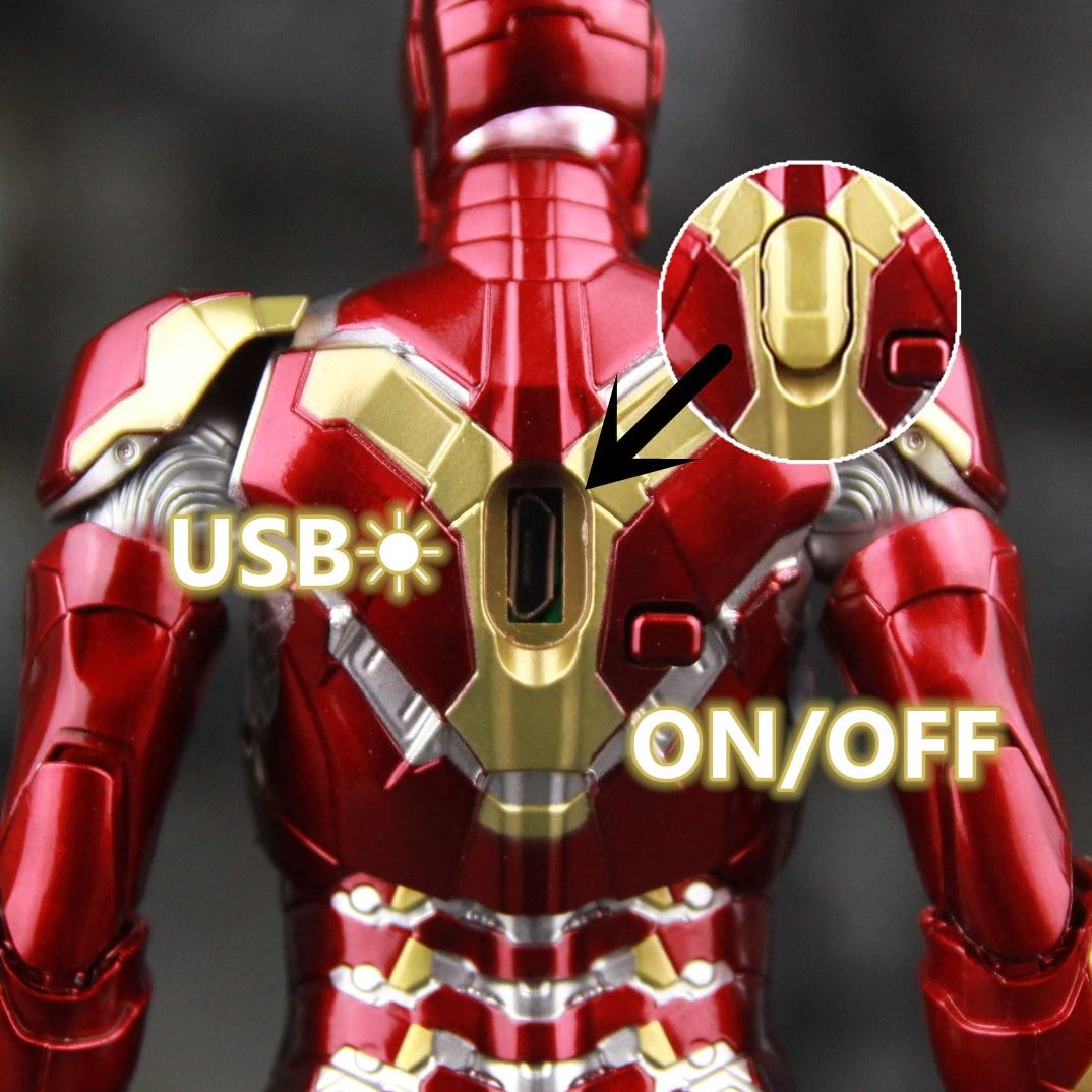  Mô hình nhân vật Marvel Iron man người sắt có đèn MK43 Mark XLIII Avengers SHF tỉ lệ 1:10 18CM ZD Toys FG263 