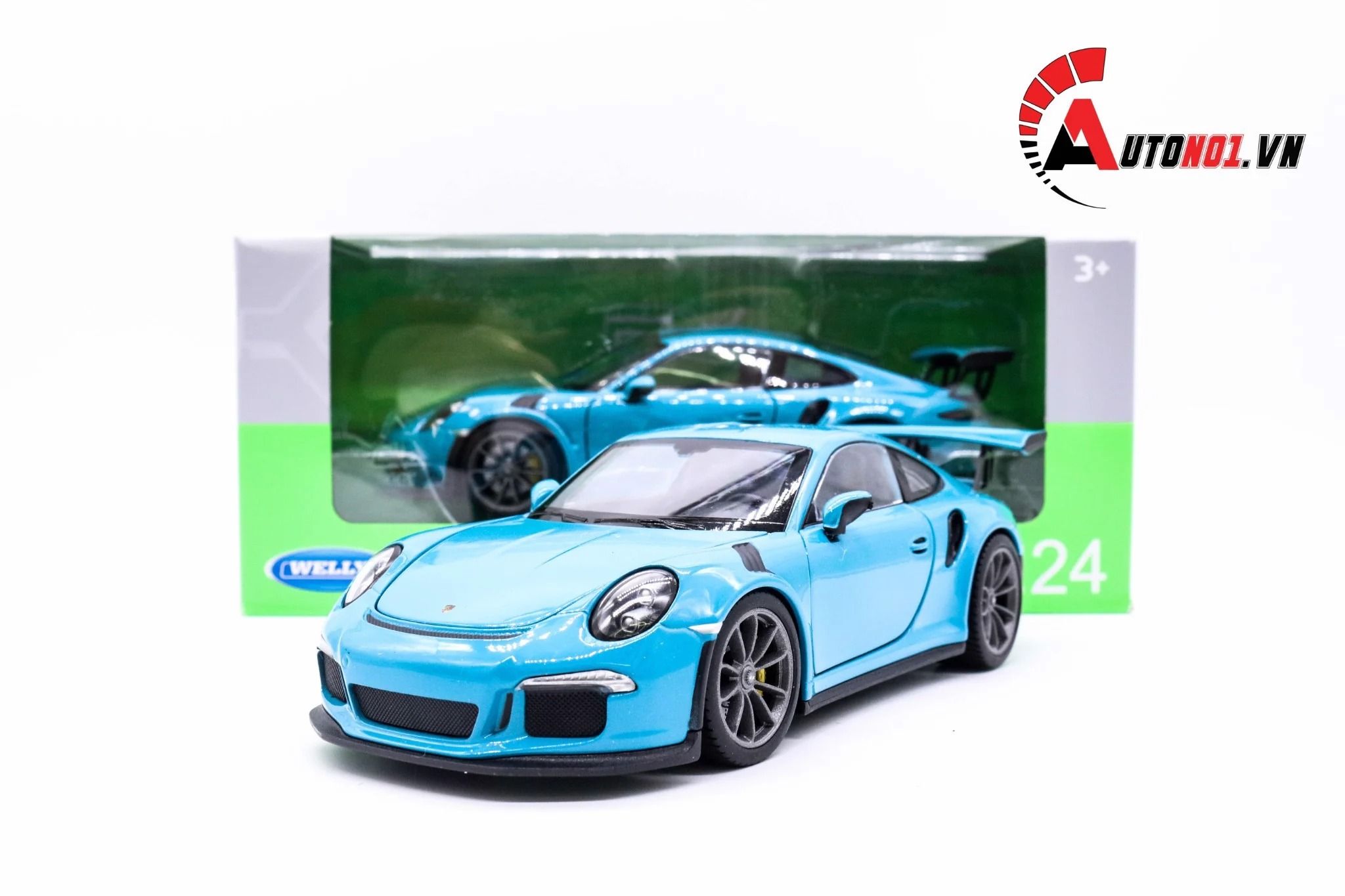  Mô hình xe Porsche 911 GT3 RS 2016 mở được hai cửa,capo trước, đánh lái được 1:24 Welly 5386 