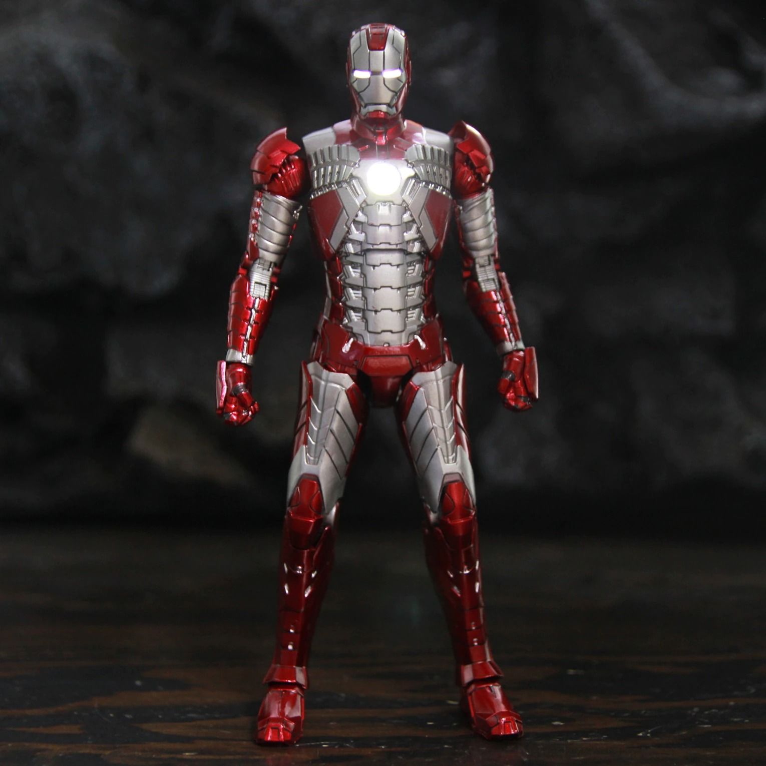  Mô hình nhân vật Marvel Iron man người sắt có đèn MK5 Mark V Avengers SHF tỉ lệ 1:10 18CM ZD Toys FG263 