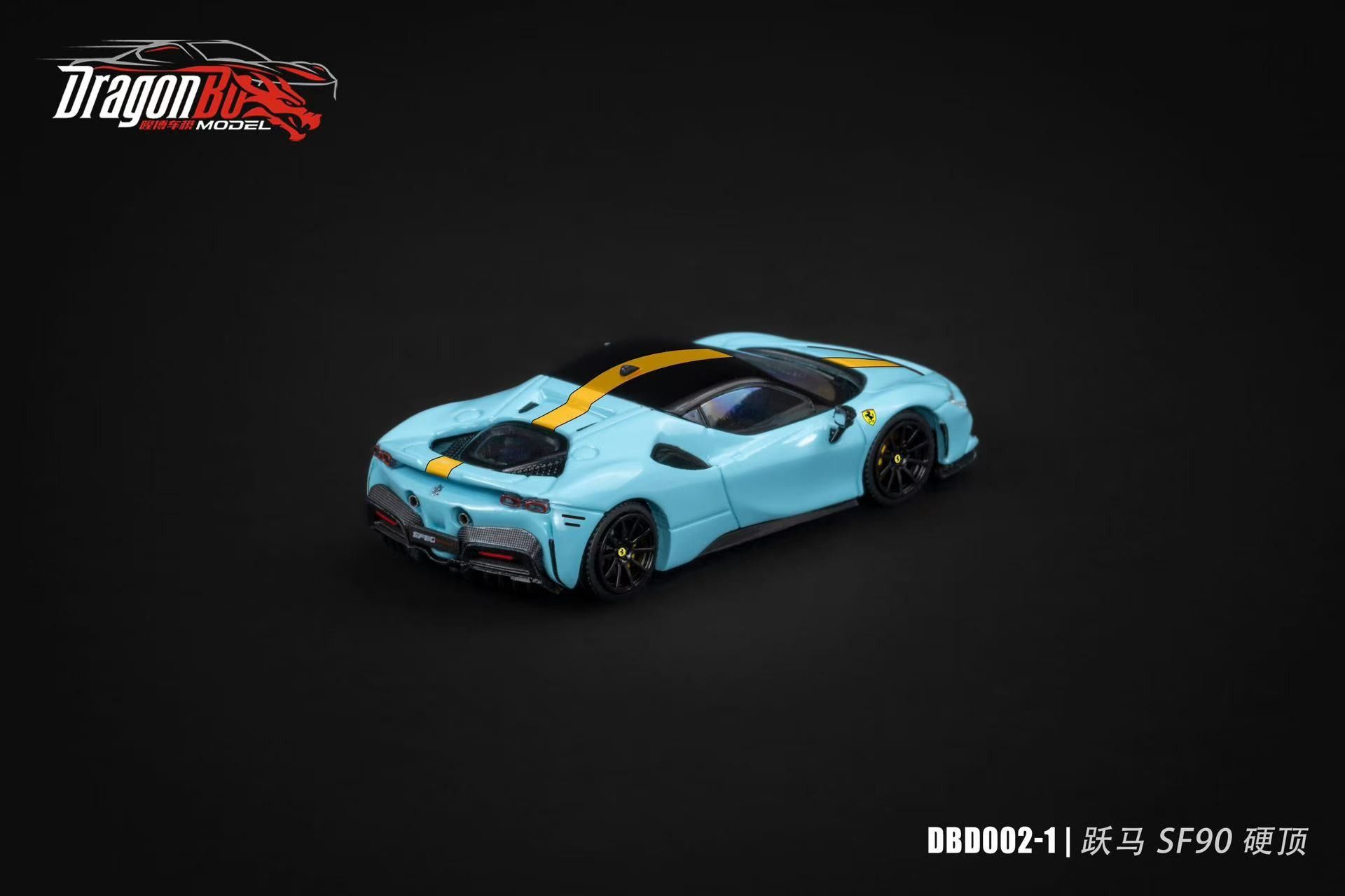  Mô hình xe Ferrari SF90 Stradale Hardtop tỉ lệ 1:64 Dragon Bo model DBD002 