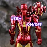  Mô hình nhân vật Marvel Iron man người sắt có đèn MK7 Mark VII Avengers SHF tỉ lệ 1:10 18CM ZD Toys FG263 