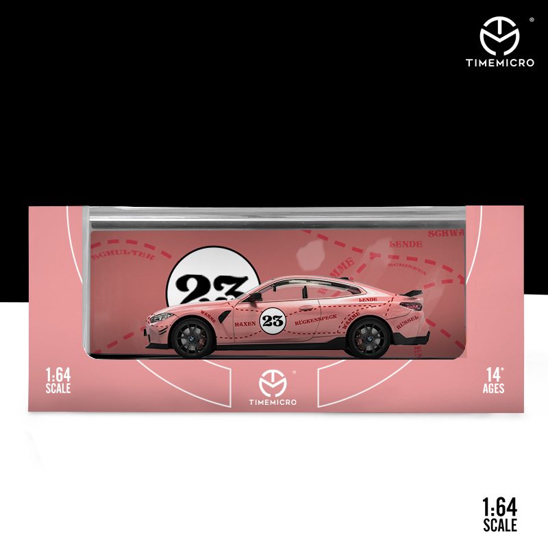 Mô hình xe BMW M4 Gulf, Pink Pig box camping tỉ lệ 1:64 Time micro 