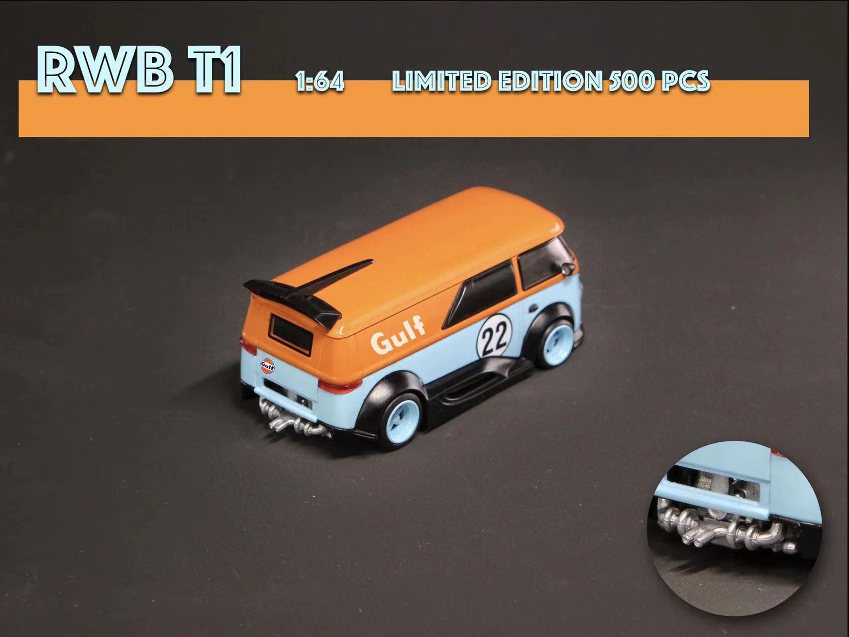  Mô hình xe Volkwagen RWB T1 Van Gulf #22 limited 499 tỉ lệ 1:64 Mini&Dream 