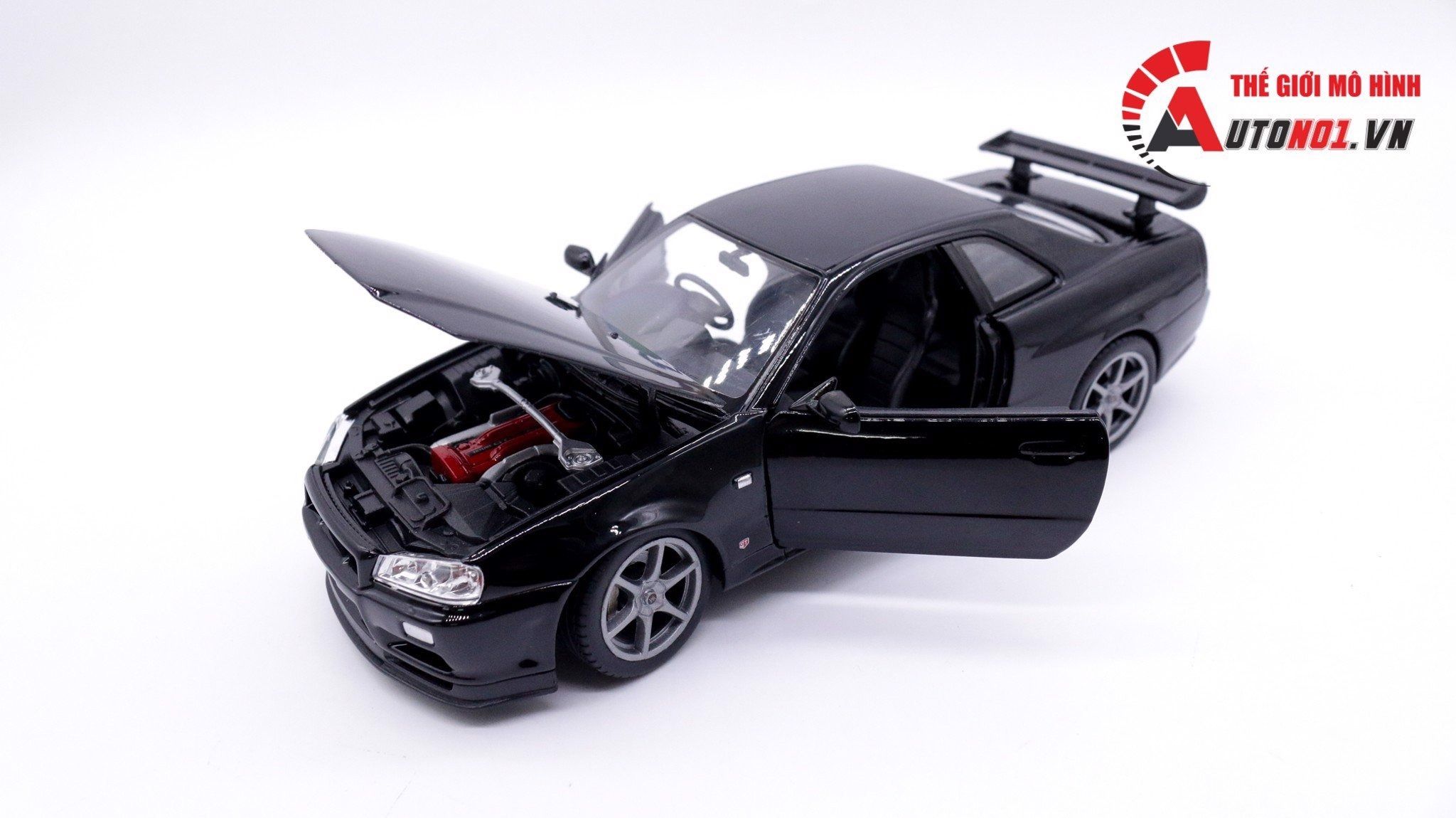  Mô hình xe Nissan Skyline Gt-R R34 1:24 Welly OT132 