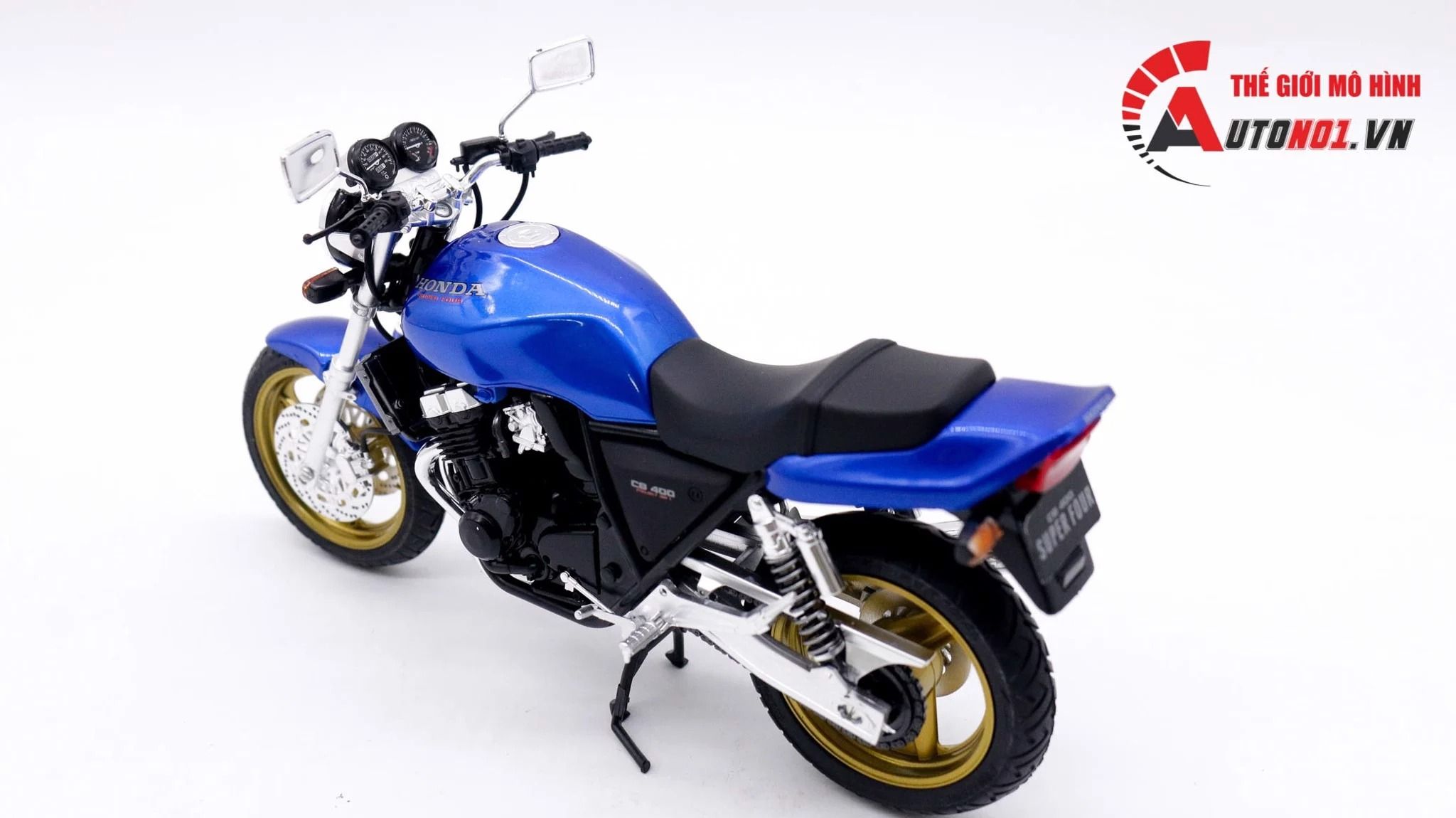  Mô hình xe Honda CB400 Super four blue 1:12 Aoshima D238A 