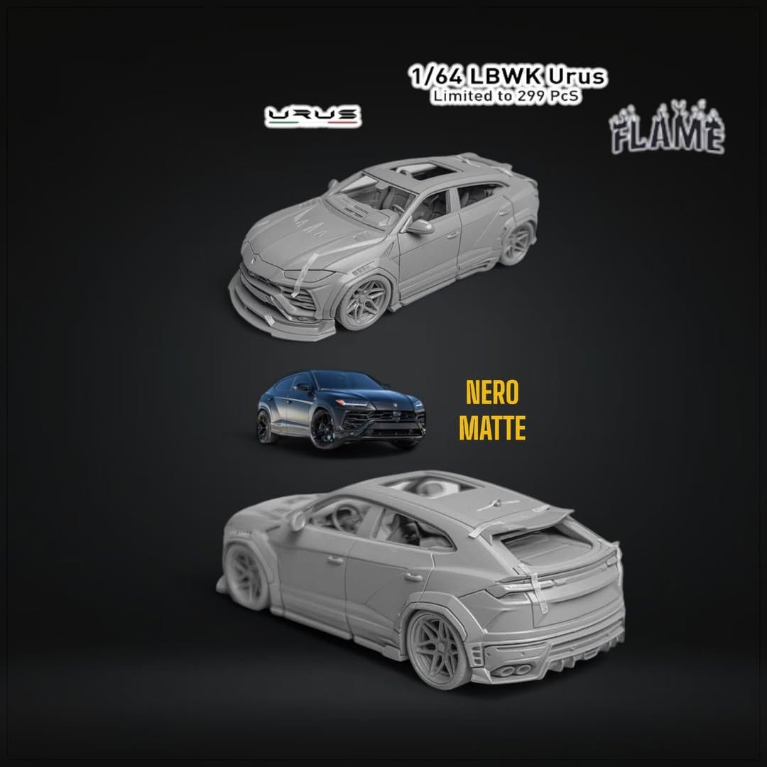  Mô hình xe Lamborghini Urus LBWK Liberty Walk limited edition 299pcs tỉ lệ 1:64 Flame model OT64201 