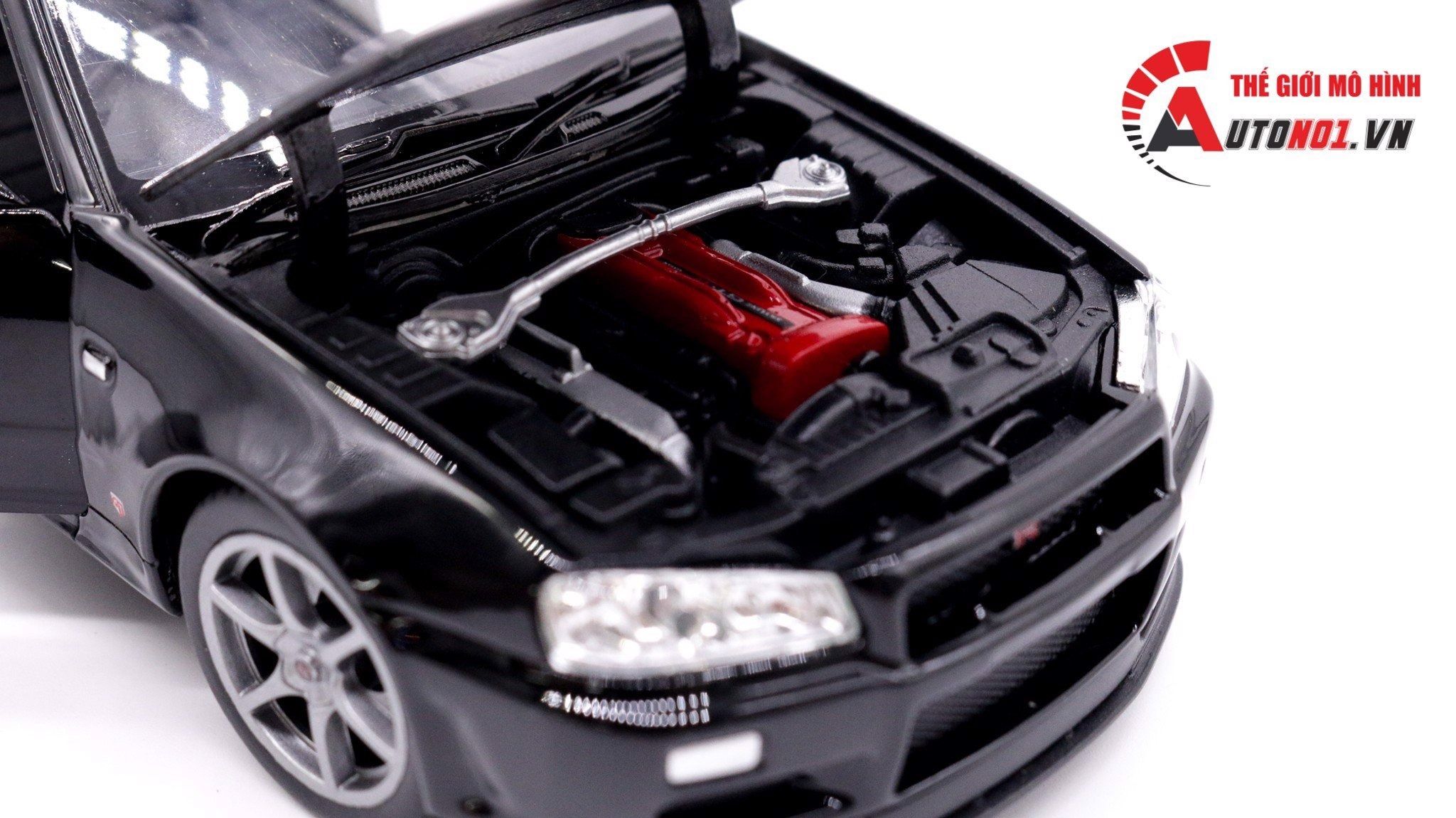  Mô hình xe Nissan Skyline Gt-R R34 1:24 Welly OT132 